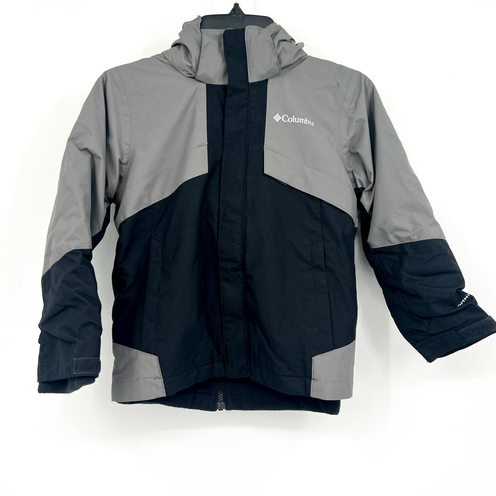 Columbia Boys Bugaboo II Fleece Interchange Jacket XS Grey Black Hooded NWOT