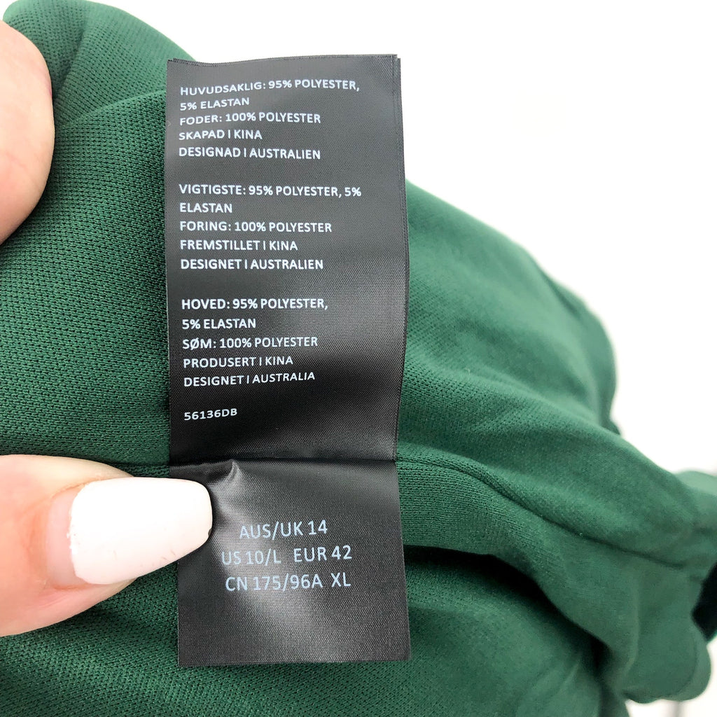 BARDOT Kalani Cowl Back Velvet Midi Dress Size 10 Large Green Long Sleeve NWT