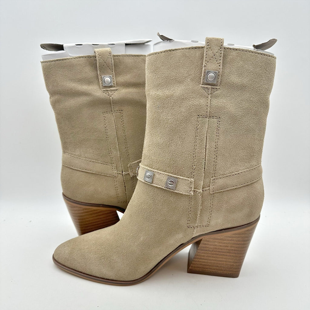 Lucky Brand Womens Sogn Mid Calf Boots Size 8 M Dune Tan Suede NIB