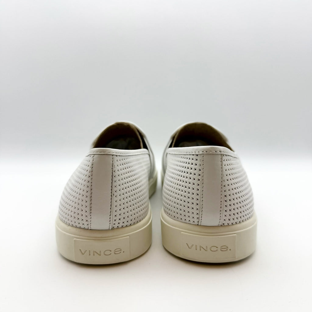 Vince Womens Blair 5 Perforated Slip On Sneaker SIZE 11 White Nubuck Leather
