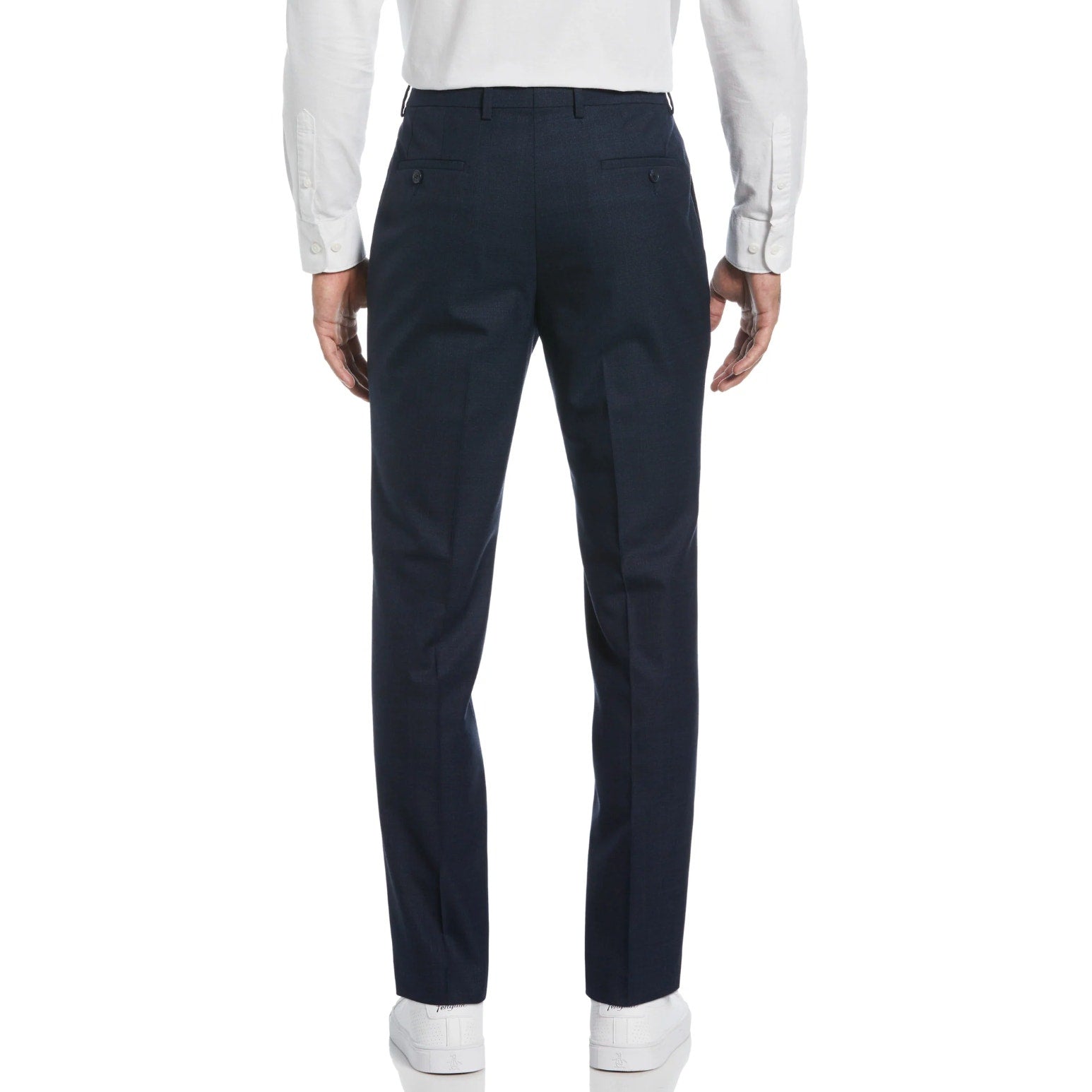 PENGUIN Men's Osman Flat Front Dress Pants 38X31 Navy Blue Wool Blend NWOT