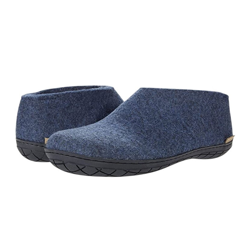 Glerups Womens Slip On Shoes Slippers EU 38 US 8 Navy Blue Wool NWOB
