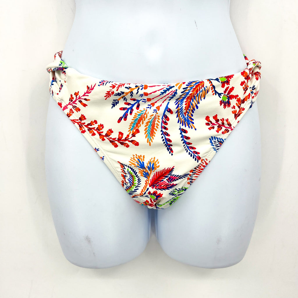 LAUREN RALPH LAUREN Fleurette Hipster Bikini Bottom Size 8 White Twist Side NWT
