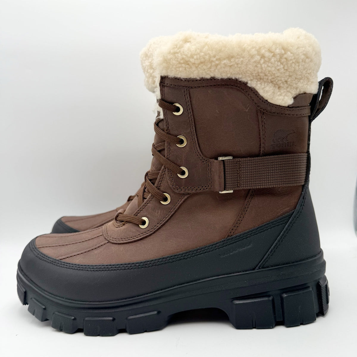 Sorel Womens Tivoli V Parc Winter Boots Size 12 Brown Leather Waterproof NIB