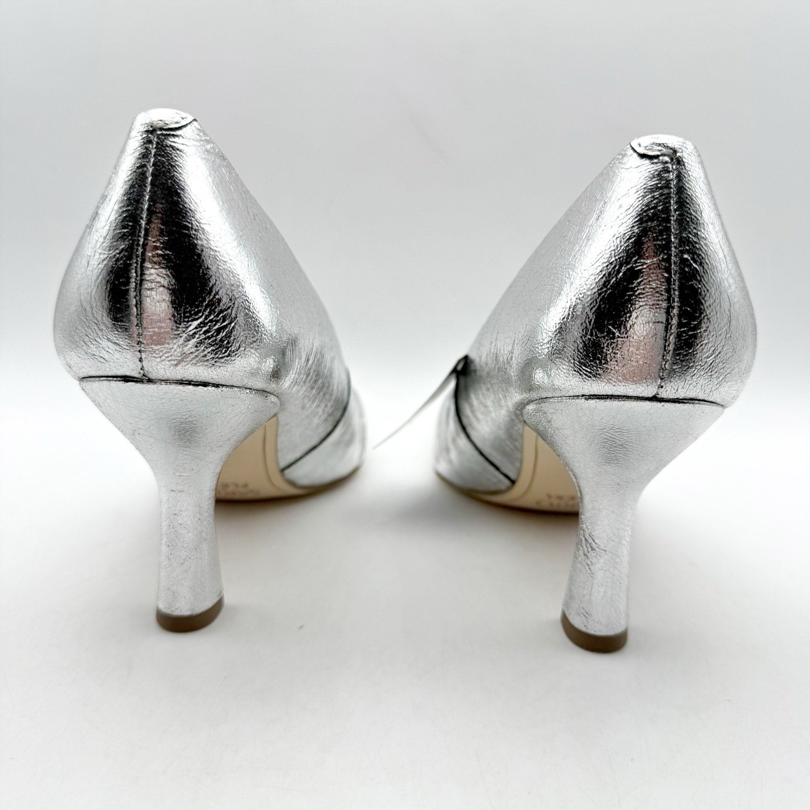 Franco Sarto Womens Flexa Aela Pumps US 8.5 M EU 39 Silver Leather NIB