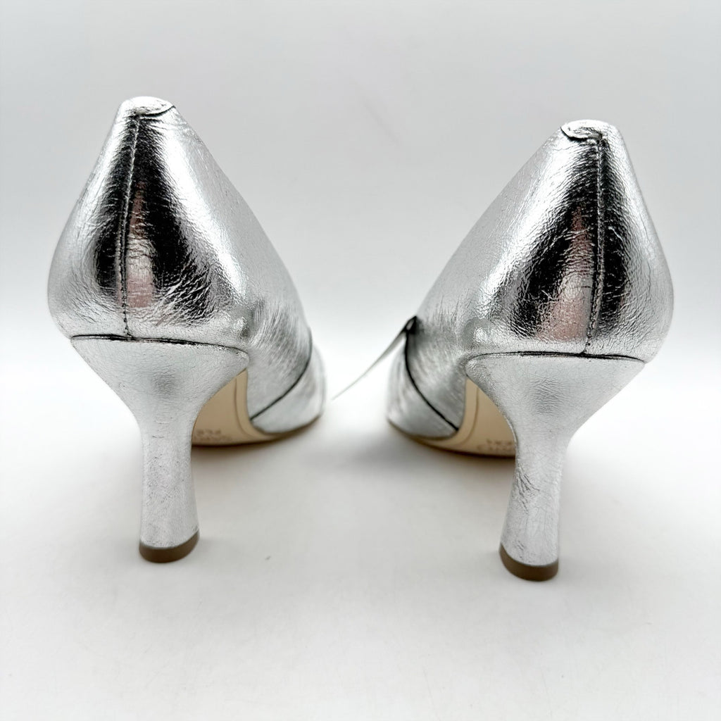 Franco Sarto Womens Flexa Aela Pumps US 8.5 M EU 39 Silver Leather NIB
