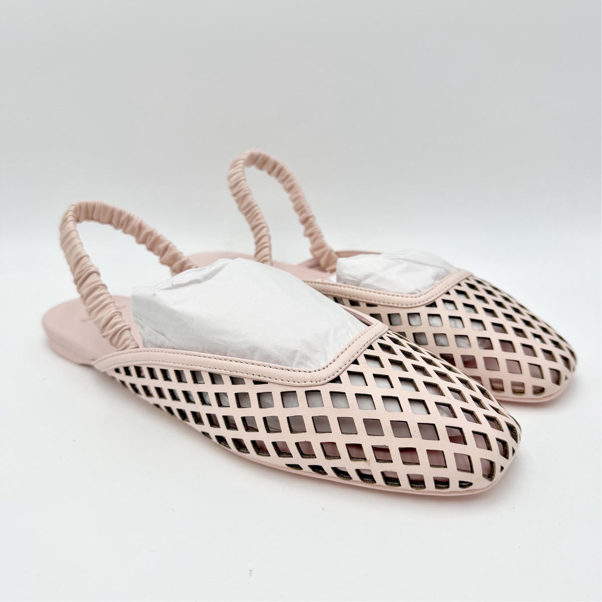 Kate Spade Womens Eloise Slingback Flats Size 9 B Pink Leather Laser Cutout NIB