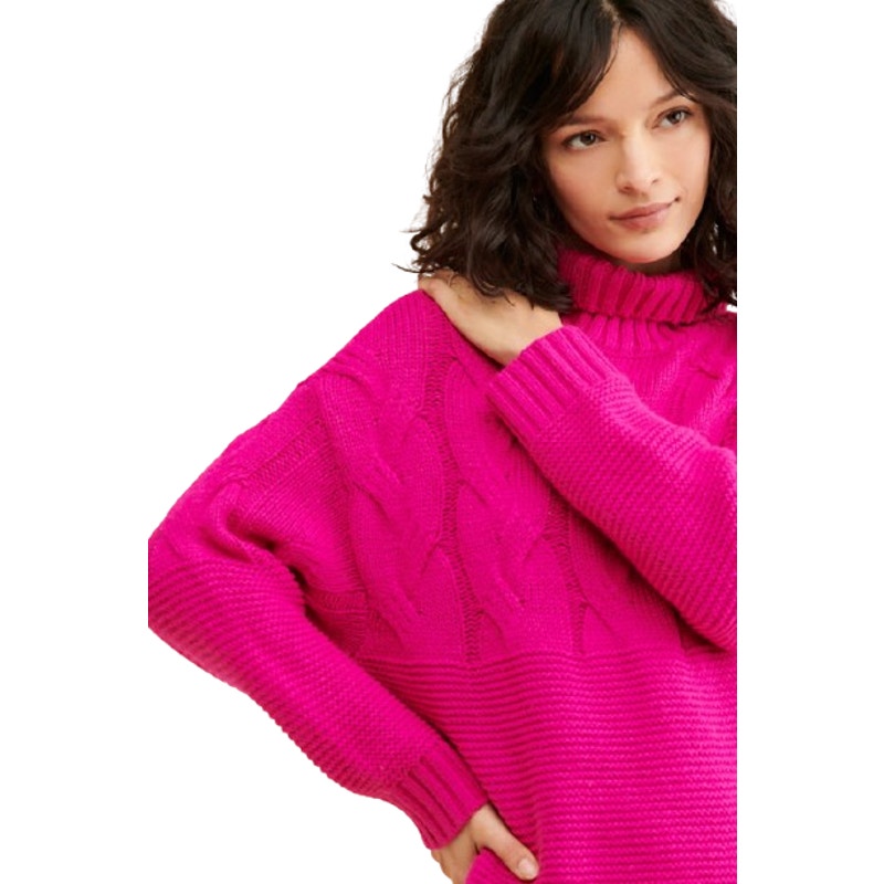 STITCHDROP Women's Turtleneck Sweater Mini Dress Medium Pink Magenta NWT