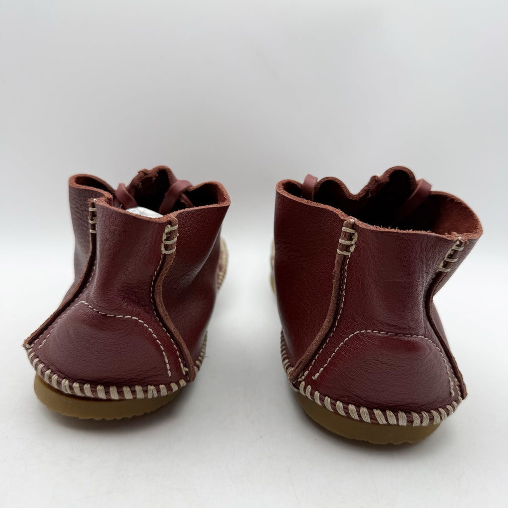 RE/DONE Womens Metal Oxford Shoes EU 37 US 7 Burgundy Leather NWOB