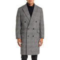 NORDSTROM Men's Glen Wool Blend Topcoat XL Black White Plaid XL NWOT
