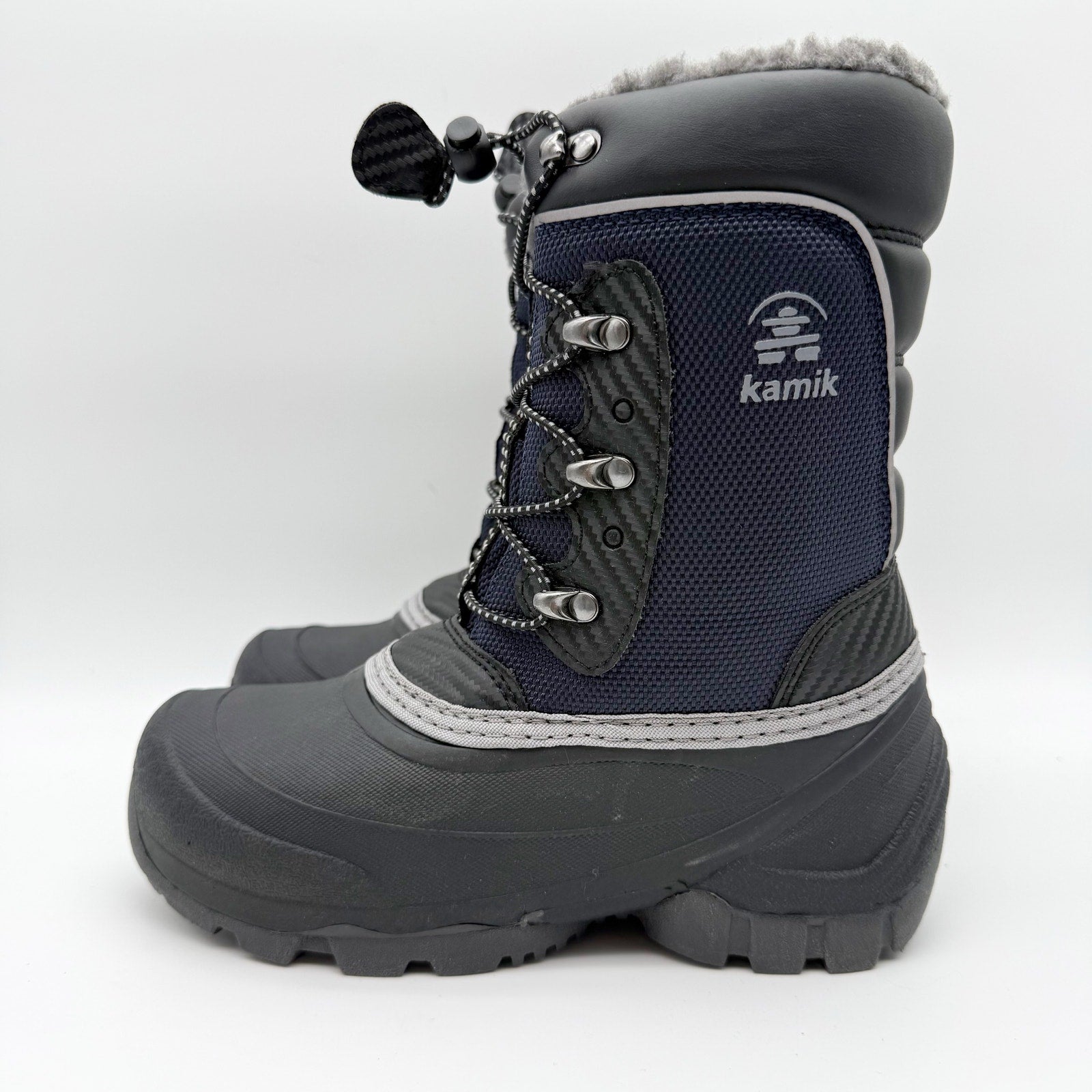 Kamik Kids Luke Snow Boots US 2 EU 33.5 Navy Waterproof NIB