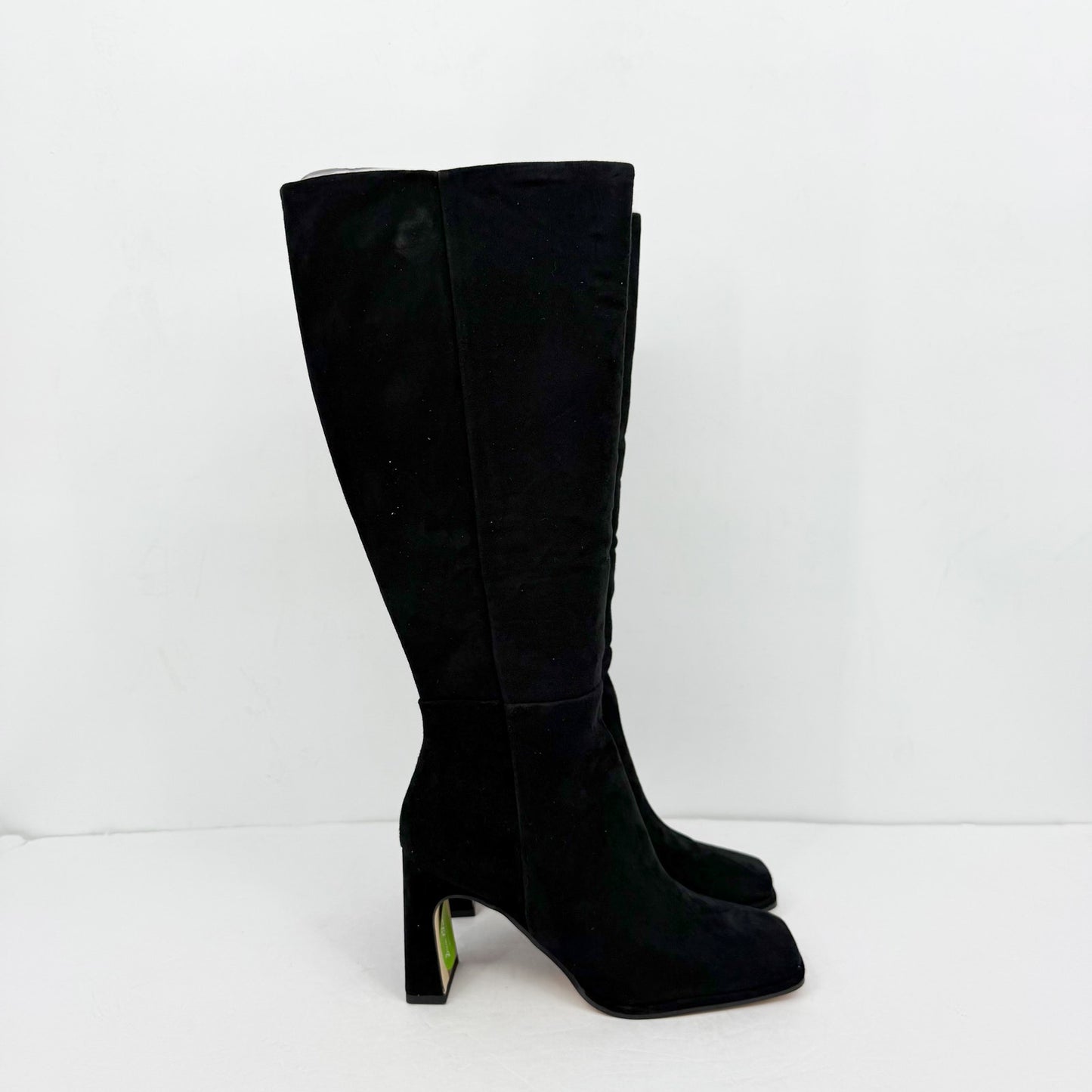 Sam Edelman Womens Issabel Heeled Knee High Boots US 11 M EU 42 Black Suede NIB
