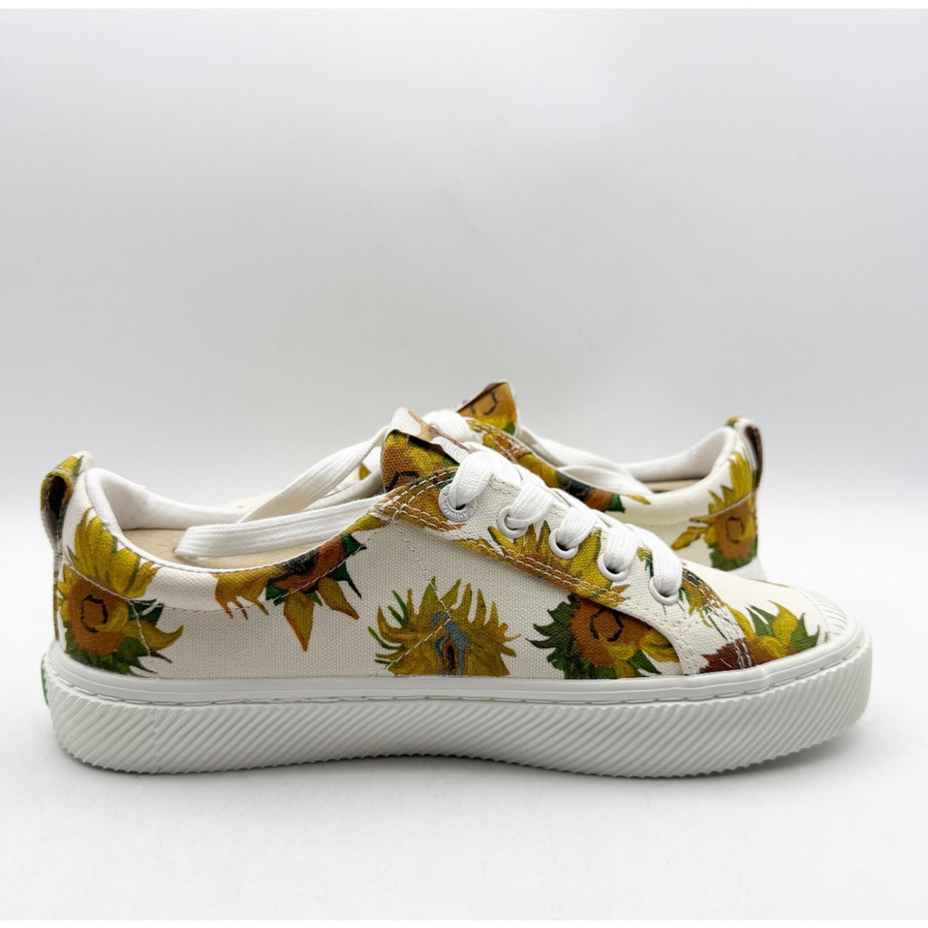 Cariuma X Van Gogh Womens OCA Low Sneaker Size 7.5 Sunflower White Canvas NIB