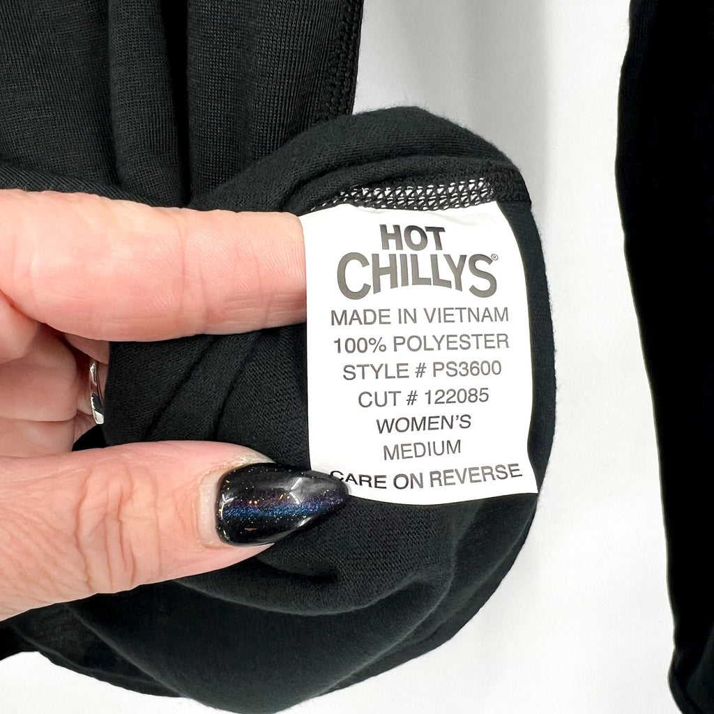 HOT CHILLYS Women's Pepper Skins Crewneck Top Medium Black Base Layer NWOT