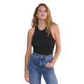 EVERLANE Women's The Luxe Rib Racerback Tank Large Black Supima Cotton NWT