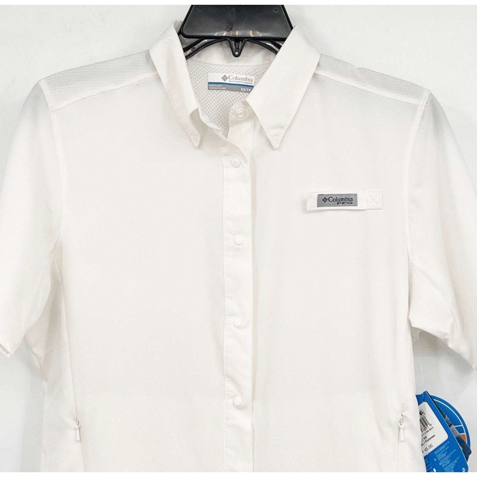 COLUMBIA Women's Tamiami II Short Sleeve Shirt XS White Sun Protection NWT