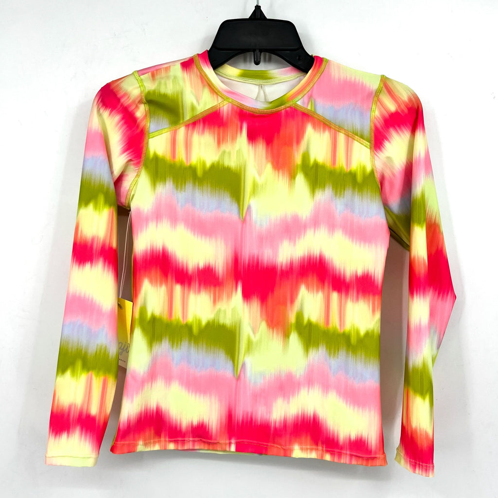 MAAJI Girl's Odyssey Rashguard Swimsuit Set Size 14 Green Pink Long Sleeve NWT