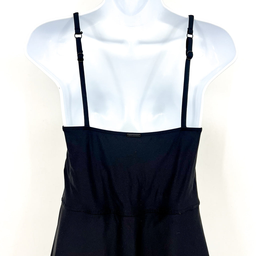 SUNSETS Women's Naomi Swim Dress Medium Black Convertible Strap One Piece NWOT