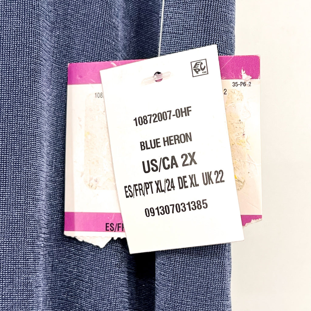 KASPER Women's Traveler's Knit Pull-On Wide-Leg Pants 2X Plus Blue Heron NWT