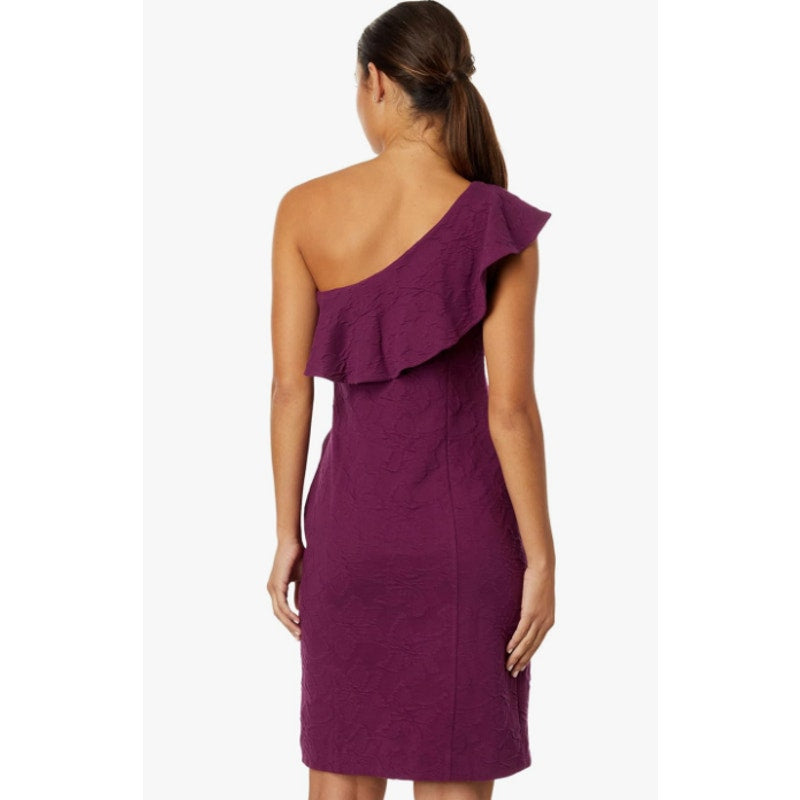 LILLY PULITZER Bordeaux One Shoulder Dress Size 6 Purple Cherry Jacquard NWT
