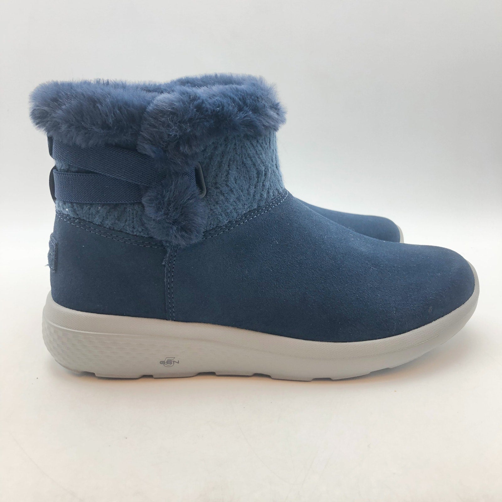 Skechers Women On-the-GO City Suede Boots Size 8.5 Navy Blue Water Repellent NIB