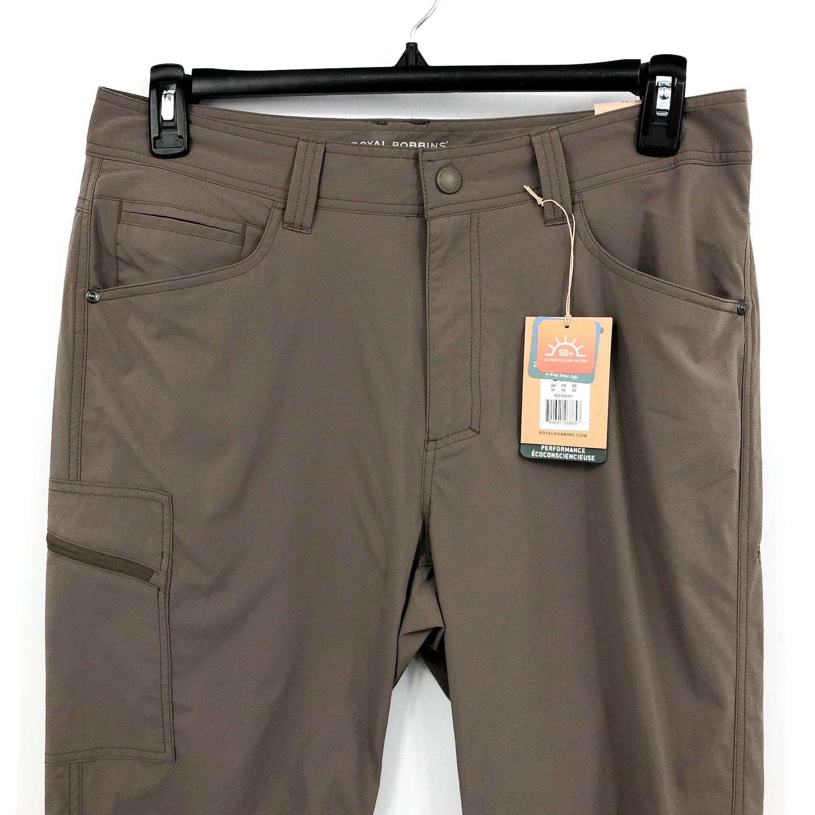 ROYAL ROBBINS Men's Active Traveler Pants 34x32 Khaki Falcon Stretch NWT