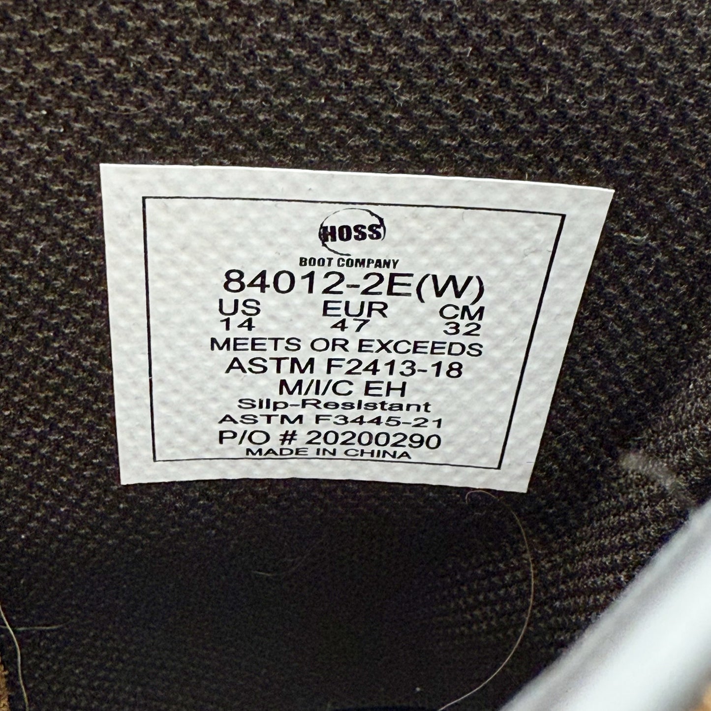 Hoss Mens Recon 8" Side Zip Wellington Industrial Boot 14 Wide Brown Leather NIB