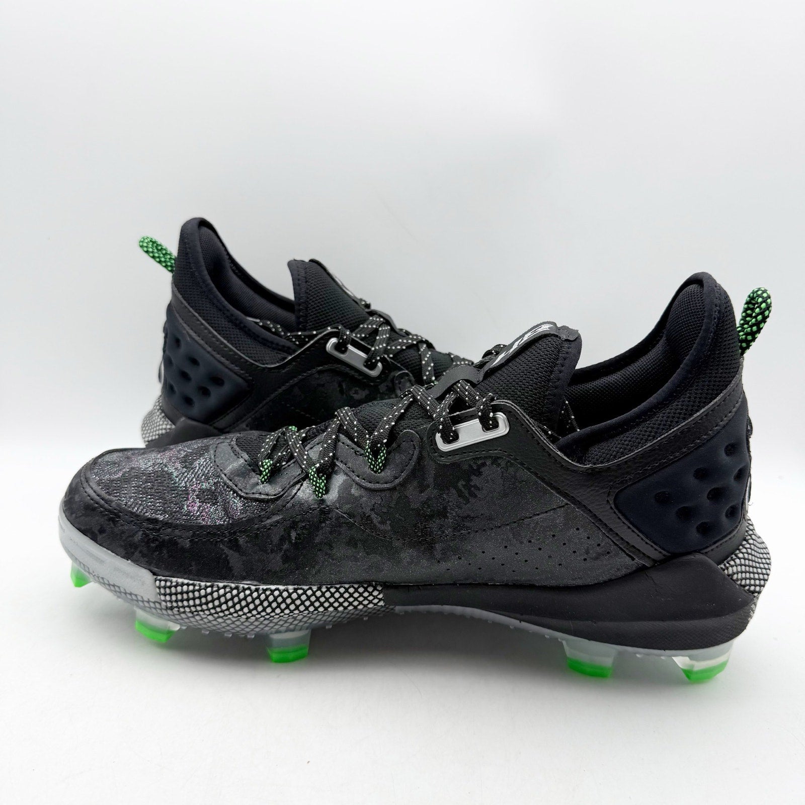 Under Armour Mens Harper 8 Elite Baseball Cleats Size 12 EU 46 Black Green NWOB