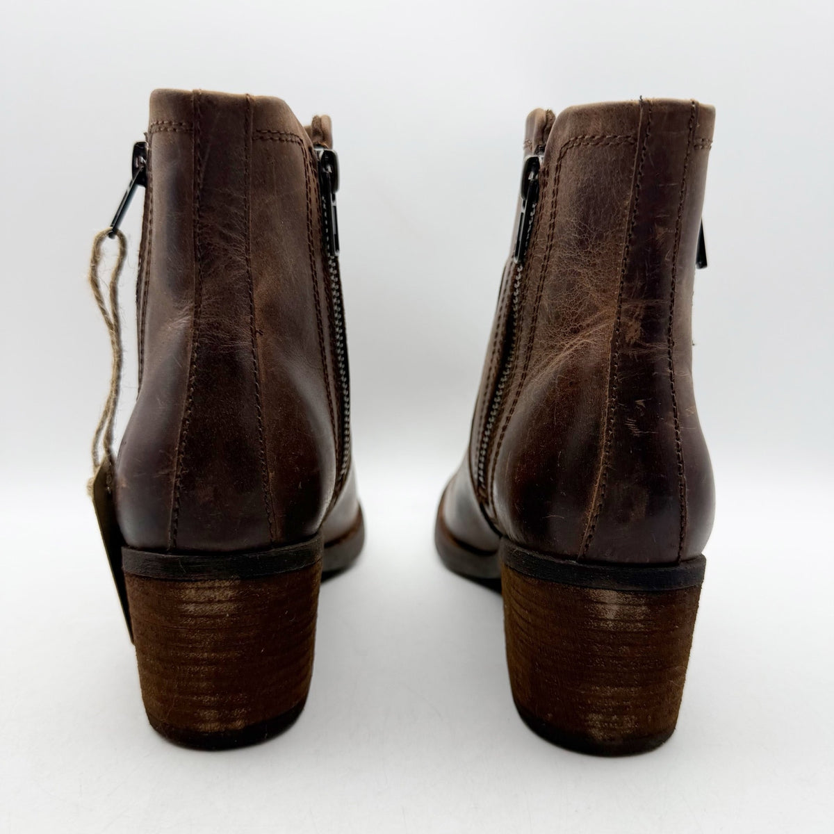 BORN Womens Rigby Ankle Boots Size 6.5 M Brown Leather NIB