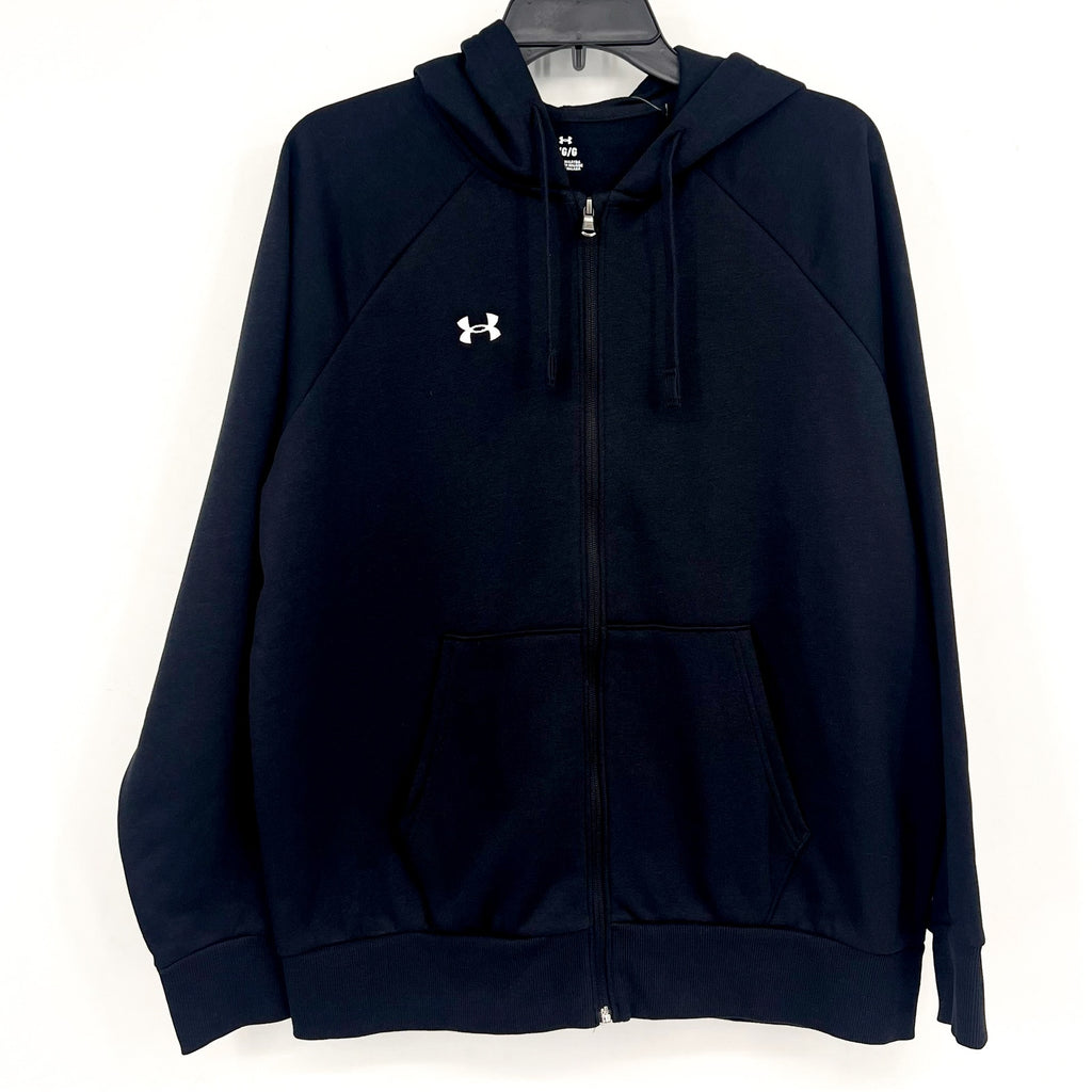 UNDER ARMOUR Womens Rival Fleece Full Zip Hoodie Large Black Sweatshirt NWT