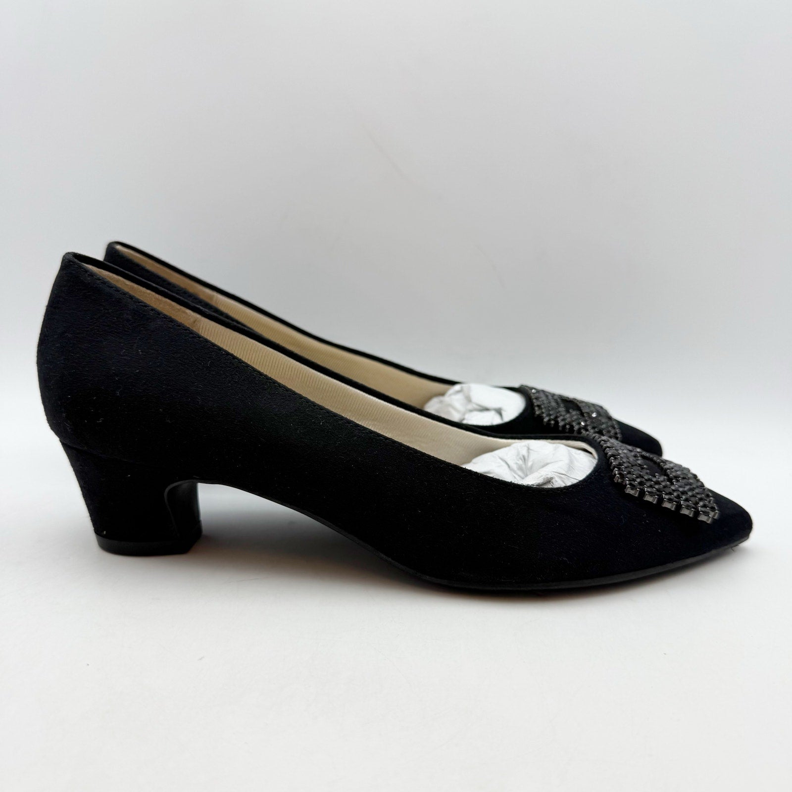 LifeStride Womens Minx Bling Pumps Size 8 Wide EU 38.5 Black Microfiber NWOB