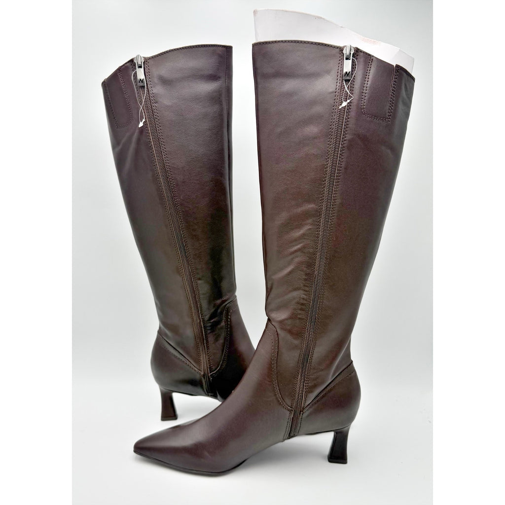 Naturalizer Women Deesha Knee High Boots US 8.5 M NARROW CALF Brown Leather NIB