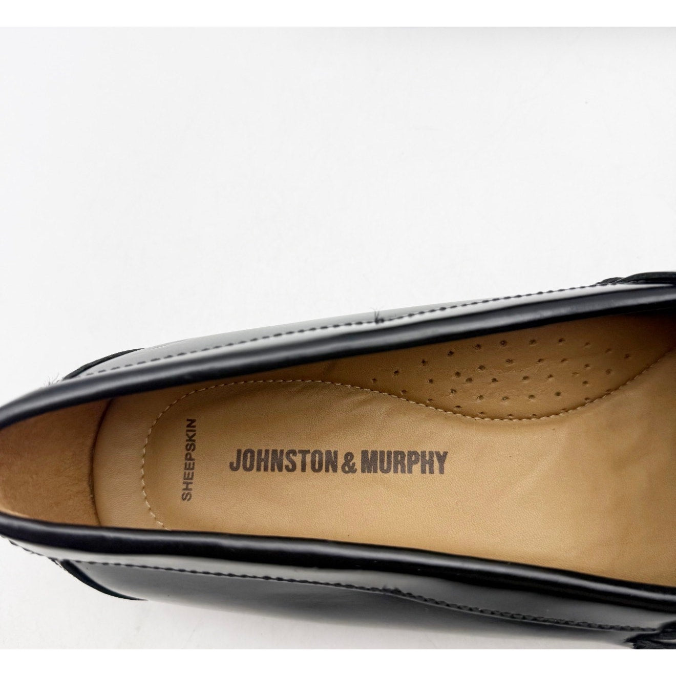 JOHNSTON & MURPHY Mens Hayes Tassel Dress Loafers Size 11.5 Black Leather NWOB