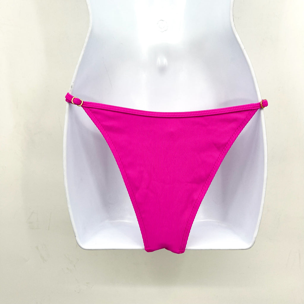 L*SPACE Women's Remi Bitsy Bikini Bottom Small Pink Bright Fuchsia Cheeky NWT