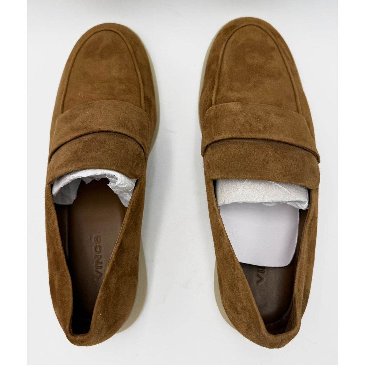 Vince Womens Big Sur Suede Slip On Loafers Size 8 EU 38.5 Brown Elm Wood NWOB