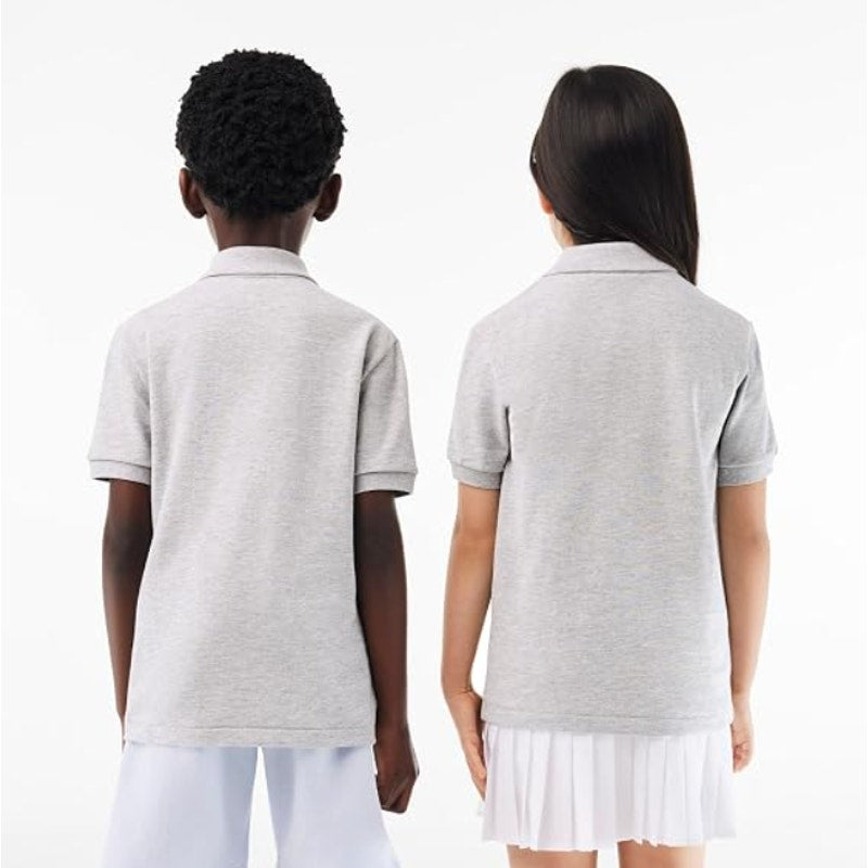 LACOSTE Kids Short Sleeve Classic Pique Polo Shirt SIZE 5 Grey NWT