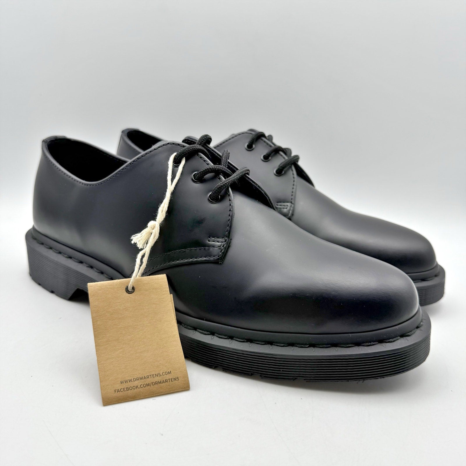 Dr. Martens 1461 Mono Smooth Oxford Shoes Mens 9 Womens 10 Black Leather NIB