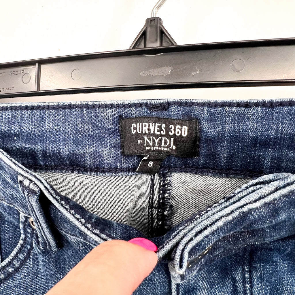 NYDJ Curves 360 Womens Slim Straight Crop Jeans Size 8 Caliente Blue NWT