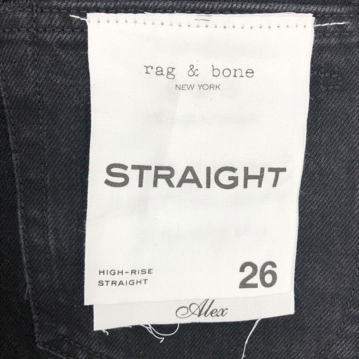 RAG & BONE Womens Alex High-Rise Straight-Leg Jeans Size 26 US 2 Black NWT