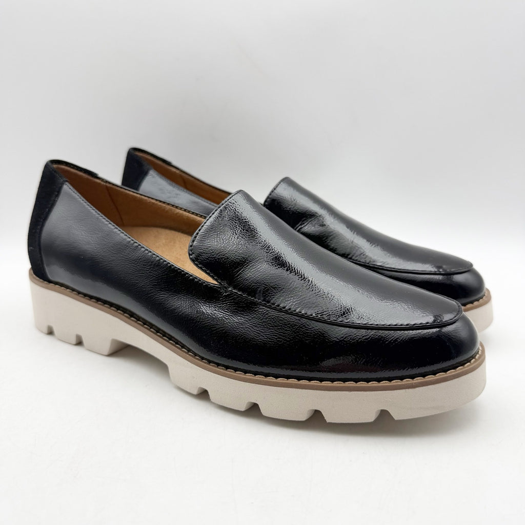 Vionic Womens Kensley Loafers Size 8.5 Black Leather Slip On NWOB