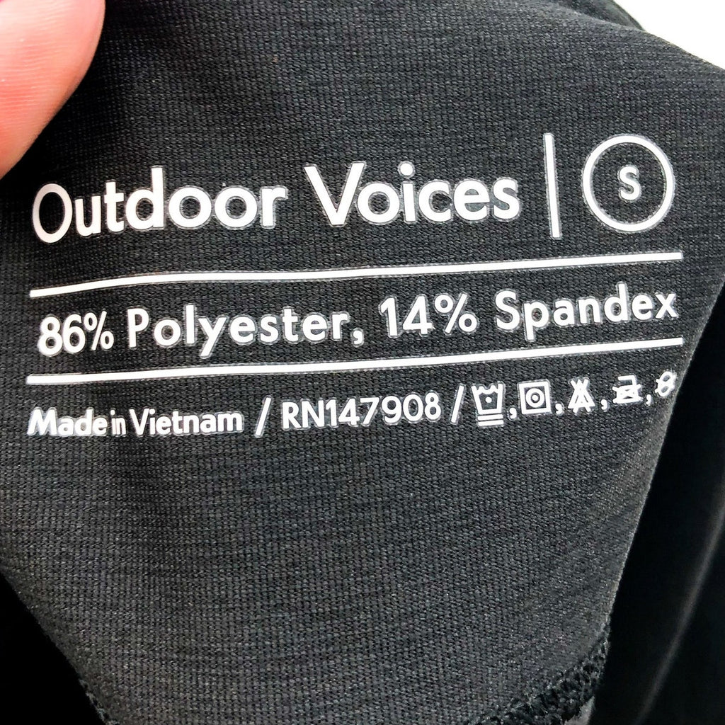 OUTDOOR VOICES Womens Warmup 10" Shorts Small Black Stretch Mid Rise Biker NWT