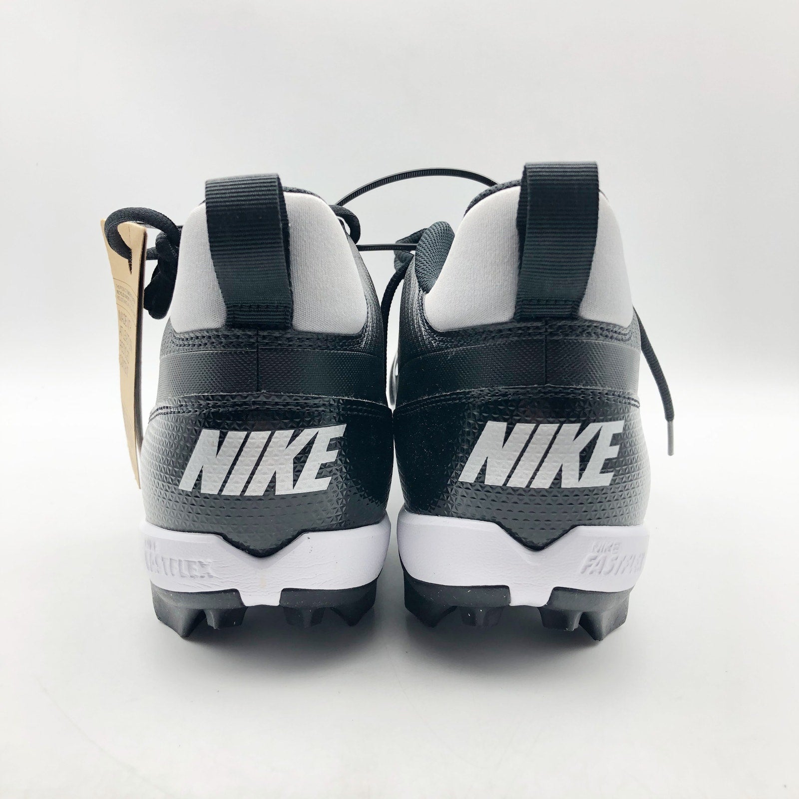 Nike Men's Alpha Menace 4 Shark Football Cleats 12 WIDE Black Grey White NWOB