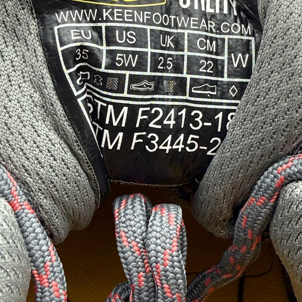 Keen Womens Flint II Steel Toe Work Sneakers Size 5 WIDE Grey Leather NIB