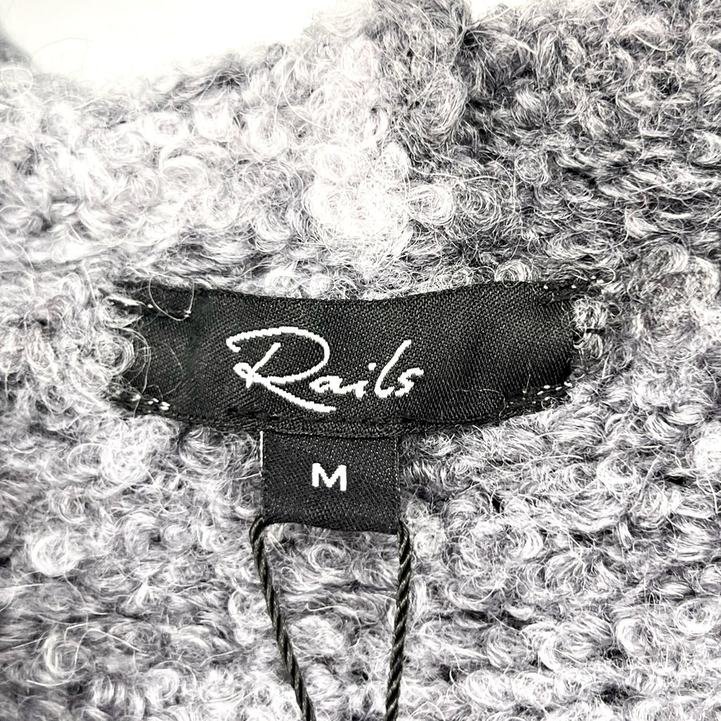 RAILS Men's Long Sleeve Rollins Hoodie Sweater Medium Storm Gray Boucle Knit NWT