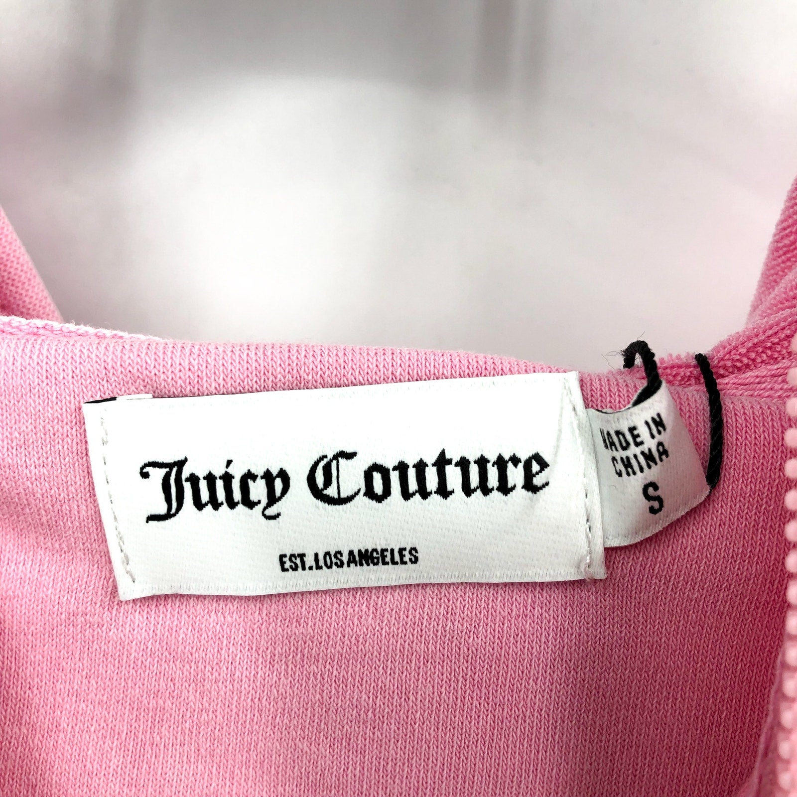 JUICY COUTURE Women's Big Bling Towel Terry Zip Hoodie Small Hot Hot Pink NWT