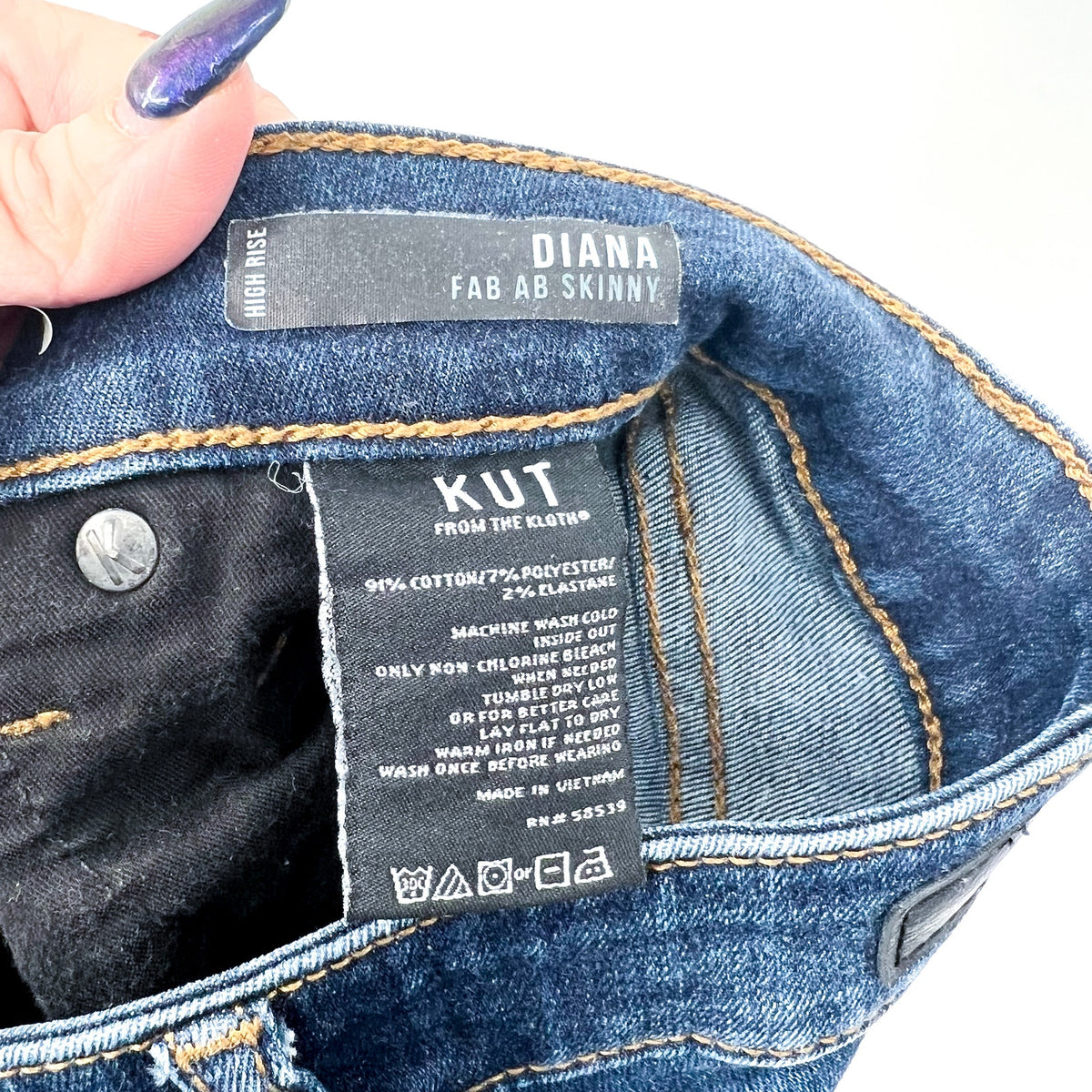 KUT FROM THE KLOTH Womens Diana Skinny Jeans Size 2 Blue Medium Wash Stretch NWT