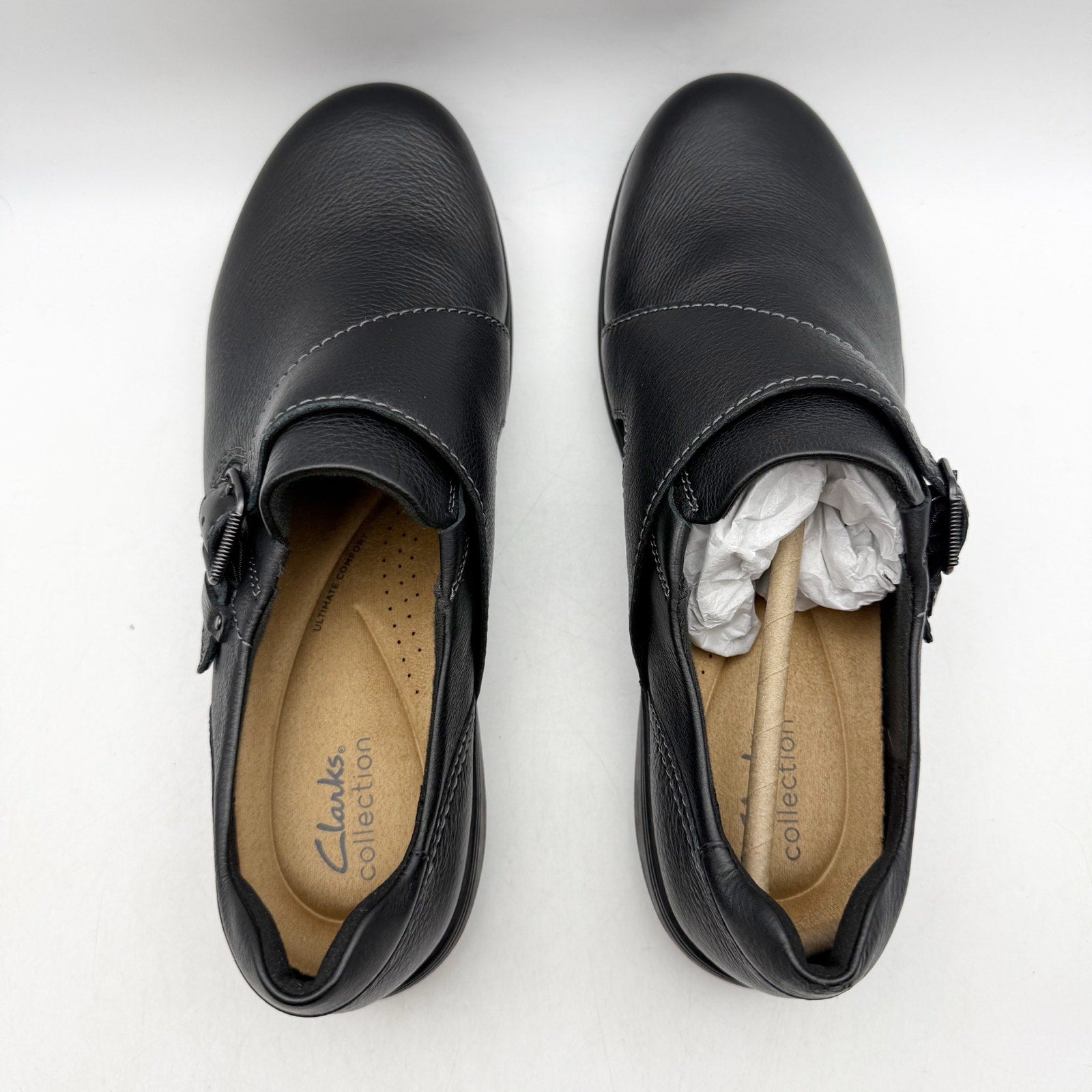 Clarks Womens Carleigh Jazz Shoes US 11 M EU 42.5 Black Leather NWOB