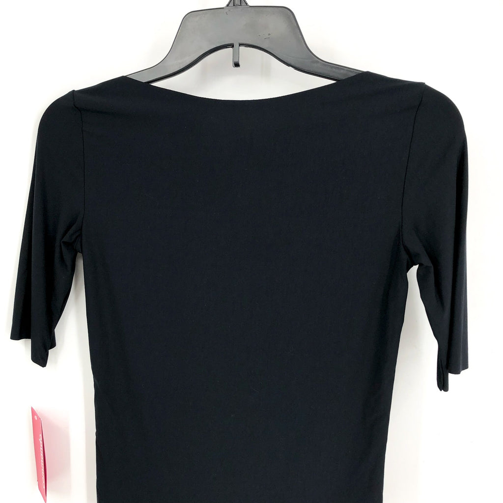 COMMANDO Women's Butter Boatneck Bodysuit XS Black Short Sleeve NWT