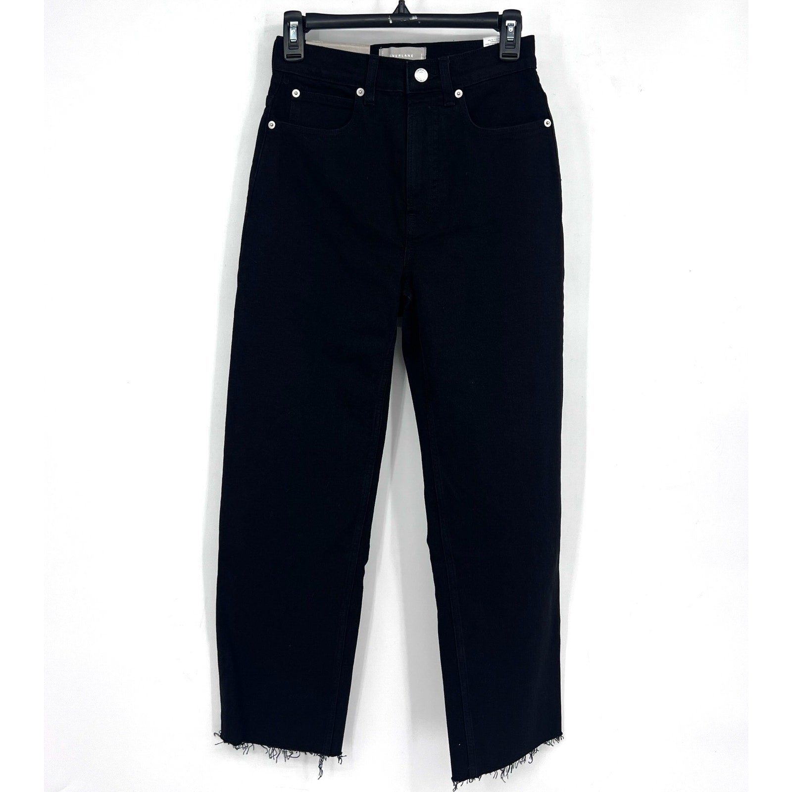 EVERLANE Women's The Way-High Jeans 23x25 US 000 Black Straight Leg NWT