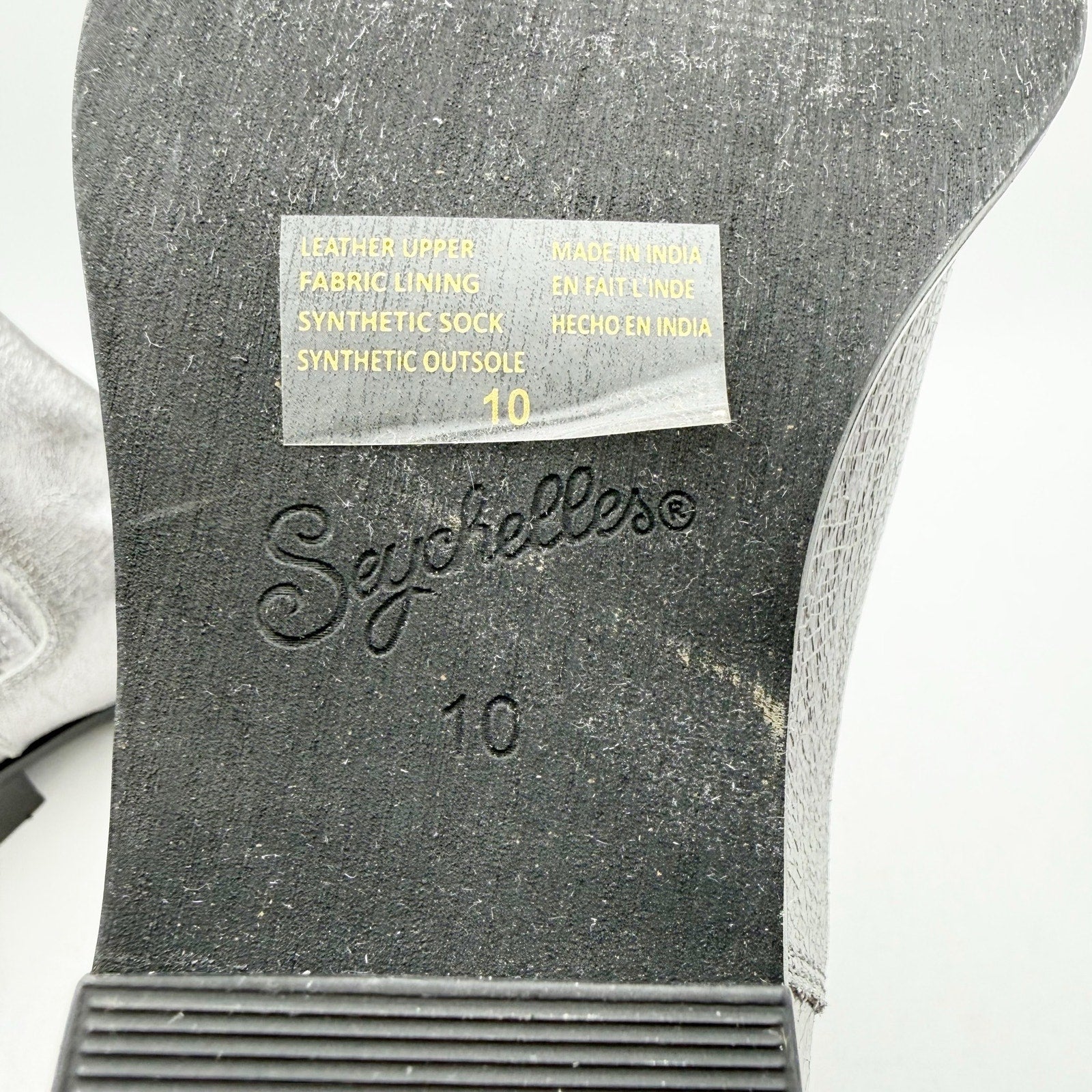 Seychelles Womens Hold Me Down Chelsea Ankle Boots US 10 Silver Leather NWOB